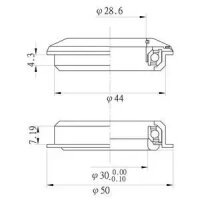 Steuersatz 1 1/8" Ahead Neco, semi-integrated schwarz, Messingschlager, 390319