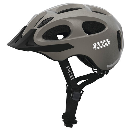 Youn-I Ace metallic silver, L=56-61cm, Abus Helme, 81823