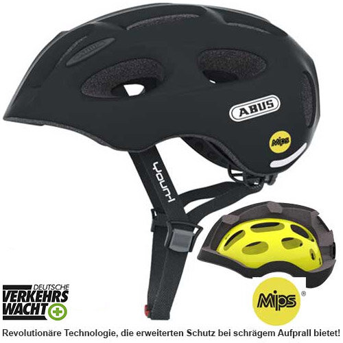 Youn-I MIPS velvet black, S=48-54cm, Abus Helme, 38811
