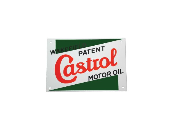 CASTROL Schild "Classic", Glasbeschichtetes Emai