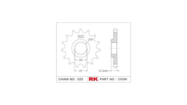 RK Antriebsritzel "C5356", 525, Stahl, 17 Zähne