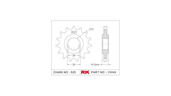 RK Antriebsritzel "C5048" 525, Stahl 16 Zähne