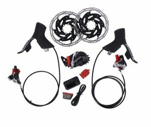 schaltgruppenset sram red e-tap axs 1xd1 12-f.hrd,hyd.discb,sw/akku,sh,160rotor