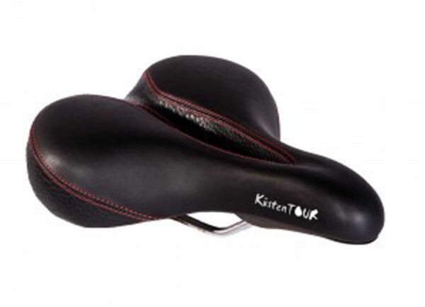 bequemsattel p&p küstentour 800 schwarz/rot, uni, 265x205mm, 474g