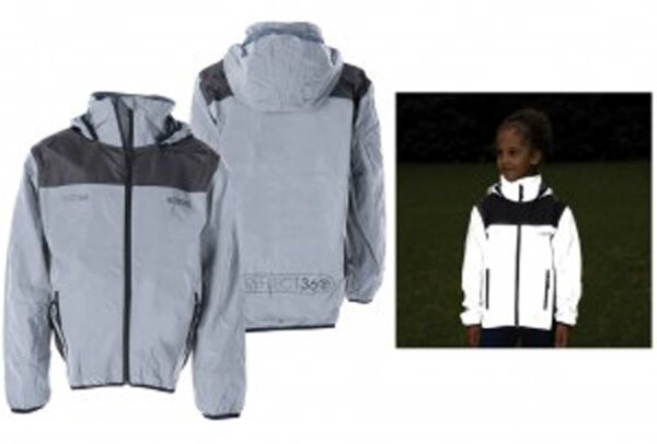 proviz reflect360 outdoor jacke kids voll reflektierend/grau gr. 116