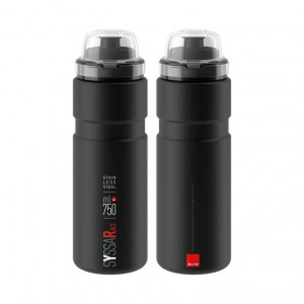 trinkflasche elite syssa race 750ml, schwarz matt, edelstahl