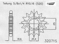 ESJOT Antriebsritzel "32071" 520 Stahl Racing,...