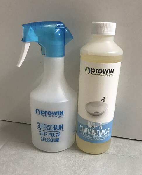 proWin Bad Sanitärreiniger 500ml + Superschaumflasche SET