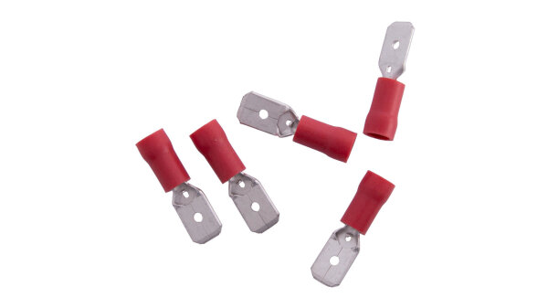 Flachstecker Teilisolierter Quetschverbi Querschnitt: 0,25 - 1,0 mm², Steckermaß: 6,3 x 0,8 mm, rot (DRESSELHAUS) Abgabe nur in Packung zu 5 Stück, Preis per Packung