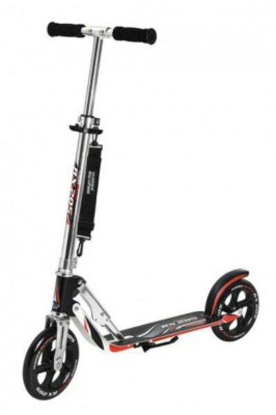 City Scooter Big Wheel Hudora Alu 8" 205RX schwarz/silber/rot 205mm RX-design