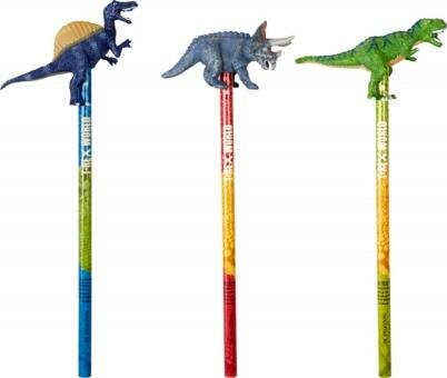 Topper-Bleistift T-Rex World, sort.