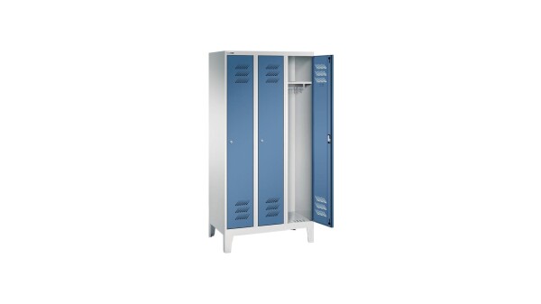 KIND Kleiderschrank Stahl, zweifarbig, mit Sockel, mit Lüftungssc