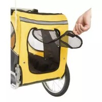 M-WAVE Hundeanhänger "Pet Ride" 16" Räder mit Schn gelb / schwarz