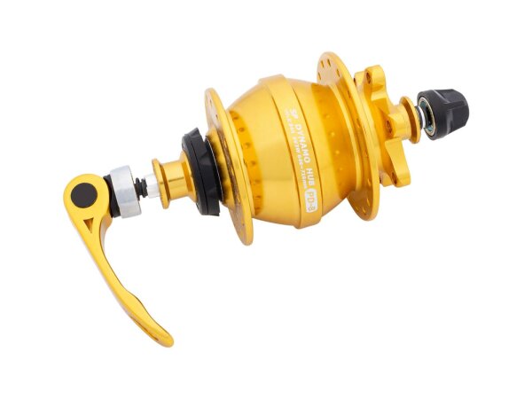 SHUTTER PRECISION Nabendynamo "PD-8" Für 32 Loch, gold, Hohlachse (Sonderposten, lose)
