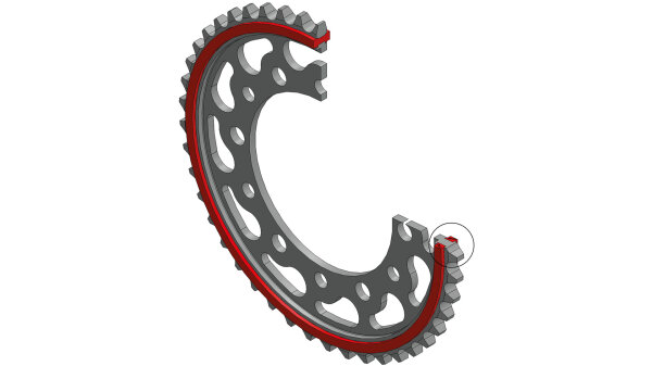 OGNIBENE Kettenrad "8168" 525, Stahl gummiert Die  47 Zähne