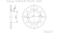 ESJOT Kettenrad "35037" 530, Stahl, schwarz 36...