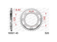 AFAM Kettenrad "16501" 520, Stahl, silber 43...