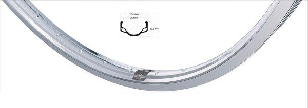 RYDE Felge "HL32" 36 Loch, silber - Aluminium poli 26-635 (28"), 