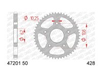 AFAM Kettenrad "47201" 428, Stahl, silber 50...