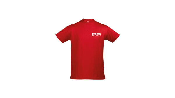 BS-BATTERY T-Shirt, Rot mit weißem Logo, Gr. M