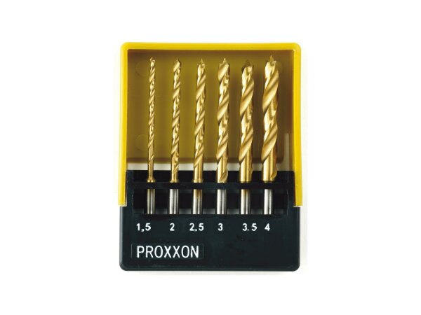PROXXON Spiralbohrersatz HSS, 6-teilig, Schaft Ø 3 in Kunststoffk