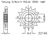 ESJOT Antriebsritzel "32146" 520, Stahl...