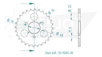 ESJOT Kettenrad "15065" 428, Stahl, schwarz 28...