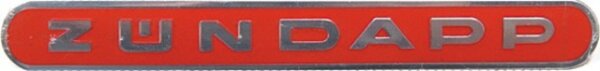 Tankaufkleber  Zündapp, rot, 13 cm