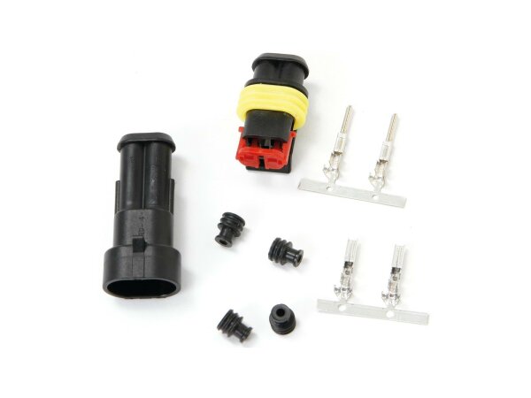 Steckverbindung 2-polig, 0,75-1,5 mm² Set mit schwarz