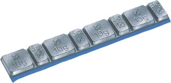 Klebegewicht Blei, 60 g Riegel (4 x 10 g und 4 x 5 silber, Typ 30