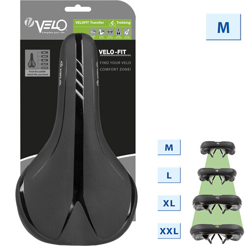 Sattel Velo-Fit Traveller, Unisex, Größe M, schwarz, Velo, 250528