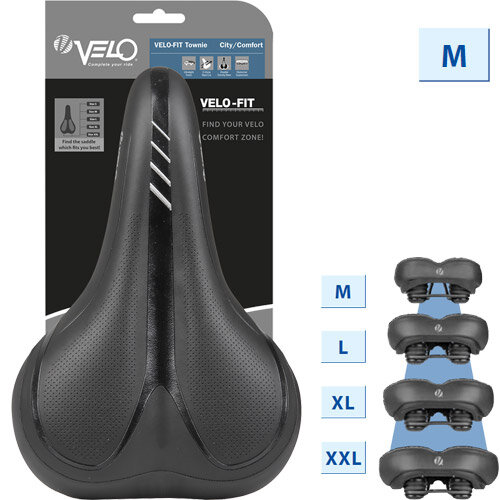 Sattel Velo-Fit Townie, Unisex, Größe M, schwarz, Velo, 250532