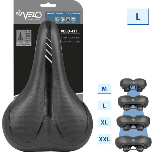 Sattel Velo-Fit Townie, Unisex, Größe L, schwarz, Velo, 250533