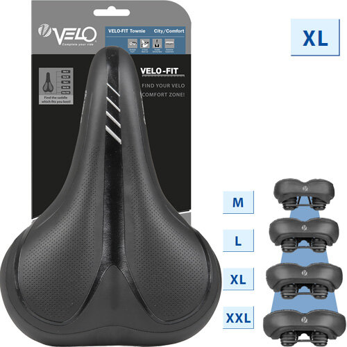 Sattel Velo-Fit Townie, Unisex, Größe XL, schwarz, Velo, 250534