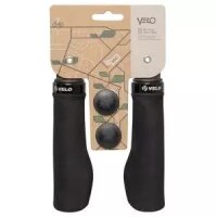 Griffe Schaumstoff VELO Ergo Eva D3, Paar 131mm/131mm, schwarz, Messingschlager, 410160