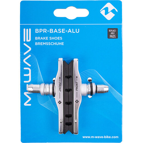 Bremsschuh M-Wave BPR-VC-Base, V-Brake schraub, symm, schwarz, 72mm, 1 Paar, für Alufelge, Messingschlager, 361742