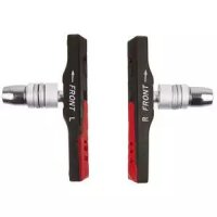 Bremsschuh M-Wave BPR-VC-Dual, V-Brake schraub, asymm, schwarz, 72mm, 1 Paar, für Alufelge, Messingschlager, 361021