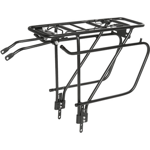 Gepäckträger Traveller High, schwarz, Aluminium, verstellbar 24-29", Messingschlager, 440120