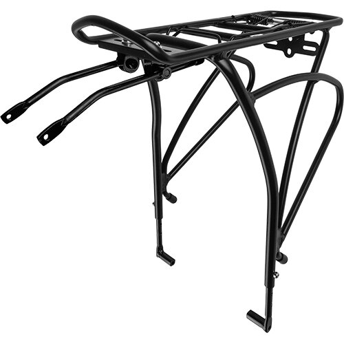 Gepäckträger für Scheibenbremsen, schwarz, Aluminium, verstellbar 24-29", Messingschlager, 449901