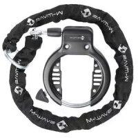 Rahmenschloss Ringchain, 63mm, M-Wave, mit Kette 1.500mm, Messingschlager, 231458