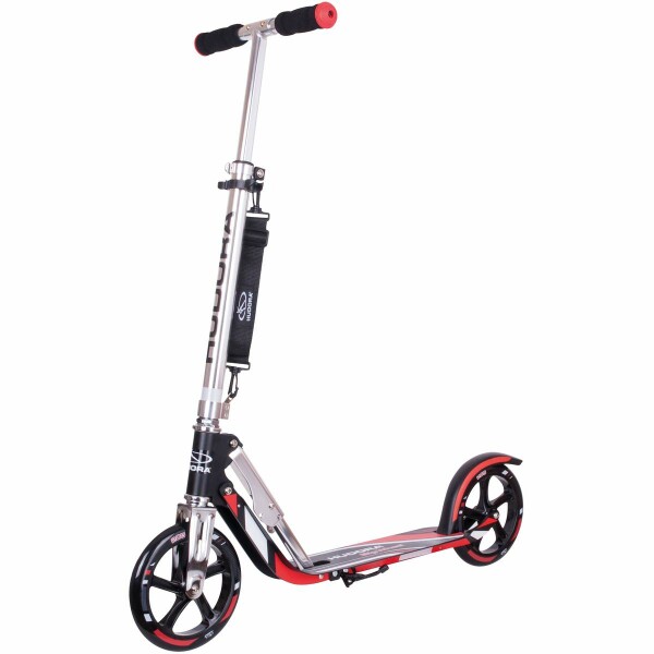 City Scooter Big Wheel Hudora Alu 8" 205RX schwarz/silber/rot 205mm RX-design