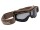 AVIATOR Brille "T2 Mod. 4182" Klassische Leder dunkelbraun, Brillenband beige, Rahmen silber, grau