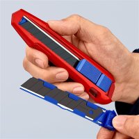 KNIPEX Cuttermesser "CutiX" Universal, für Abbrech rot / blau