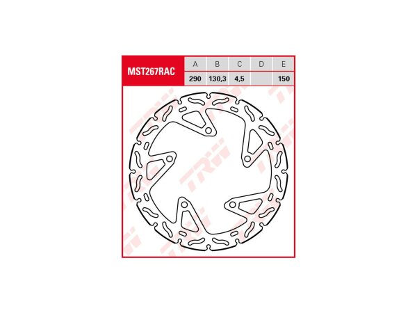 TRW Bremsscheibe "MST267RAC" starr, mit ABE