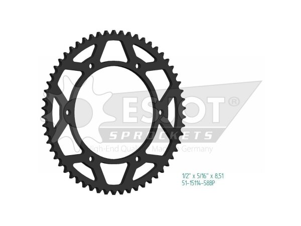 ESJOT Kettenrad "15114" 428, Aluminium, schwarz 54 Zähne