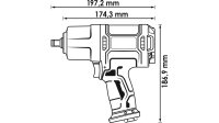 VIGOR Schlagschrauber "V4800N" Druckluft, Antrieb  schwarz / rot