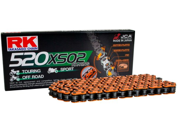 RK Kette "520XSO2" 5/8 x 1/4, RX-Ring Kette, Zugkr 106 Glieder or