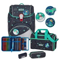 Scout Schulranzenset Alpha Exklusiv LED Set 4tlg. Sternenhimmel