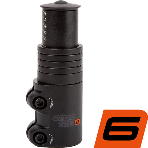 Ergotec VORBAU AHEAD ADAPTER 1 1/8 - 107mm, Safety Level 6, schwarz matt