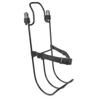 Universaler Taschenhalter für Gepäckträger, schwarz, Aluminium, mit Spanngurt, Messingschlager, 440400